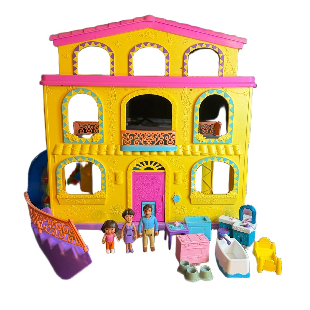 Fisher-Price Dora the Explorer Talking House with Figures and Furniture Bundle